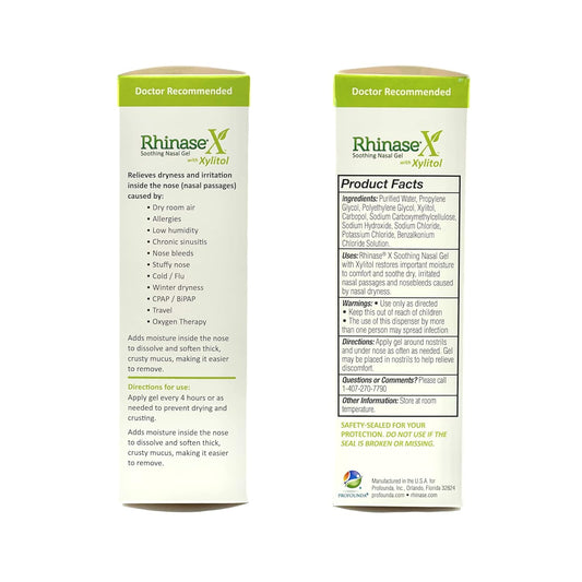 Rhinase X Nasal Gel | Less Sneezing, Itchiness, Nasal Drip And Congestion | Mores Than Just Saline | Now With Xylitol | Long Lasting Symptom Relief From Nasal Dryness | (1 Oz.)
