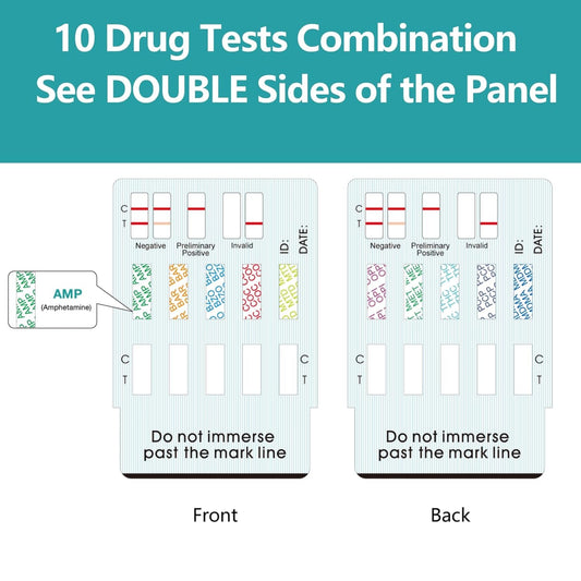 Easy@Home 10 Panel Instant Drug Test Kits - Medically Approved For Testing Marijuana (Thc), Opiate(Opi 2000), Cocaine(Coc), Amp, Bar, Bzo, Mdma, Met, Mtd, Pcp - #Edoap-3104-5 Pack