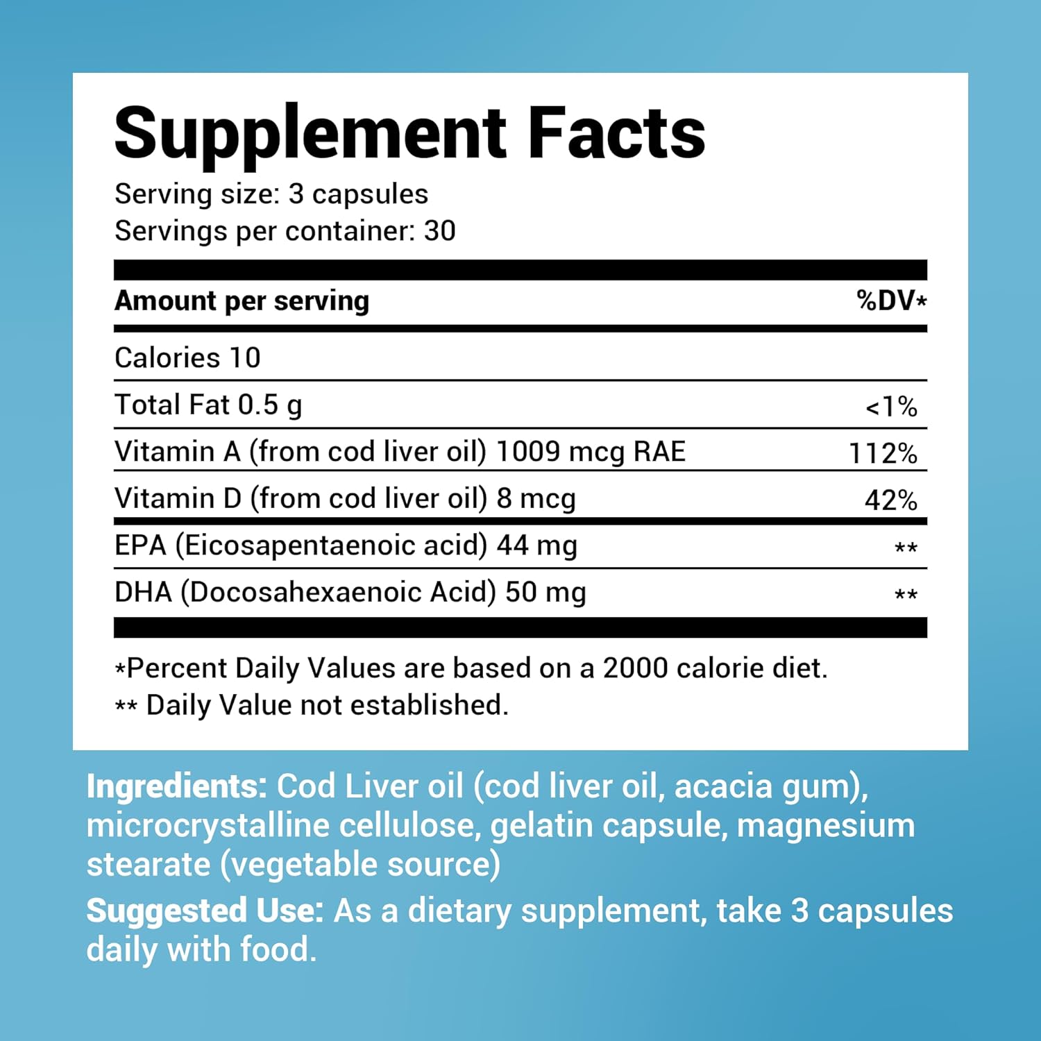 Dr. Berg Cod Liver Oil Capsules - New Formula Without OxBile - Rich in
