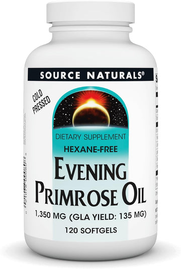 Source Naturals Evening Primrose Oil, Hexane Free, Cold-Pressed* - 1350Mg, 120 Softgels