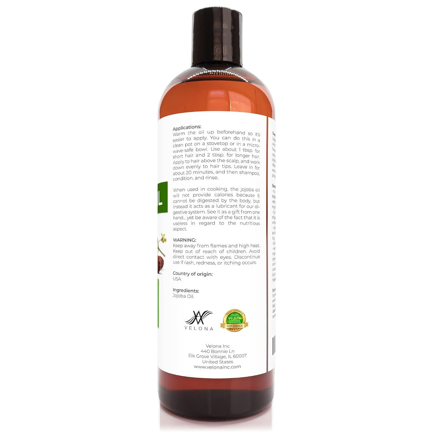 velona Jojoba Oil 16 oz | 100% Pure and Natural Carrier Oil | Clear, Refined, Cold Pressed | Moisturizing Face, Hair, Body and Skin Care | Use Today - Enjoy Results : Beauty & Personal Care