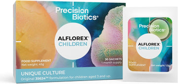 Alflorex Children 12 Week Plan - Gut Health Probiotic Supplements With Unique Bifidobacterium Longum Bacteria Strain 35624 - Probiotics For Children Ages 3+ - Vanilla Flavour - 90 Powder Sachets