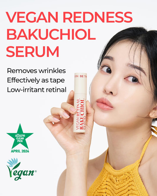 Vegan Retinal Bakuchiol Serum - Anti Aging Face Serum For Lines, Wrinkles, Pores - Gentle Skincare For Day & Night - Hypoallergenic, Korean Skincare, 0.68 Oz