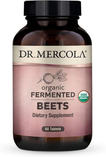 Dr. Mercola Organic Fermented Beets Dietary Supplement, 30 Servings (60 Tablets), Non Gmo, Soy Free, Gluten Free, Usda Organic