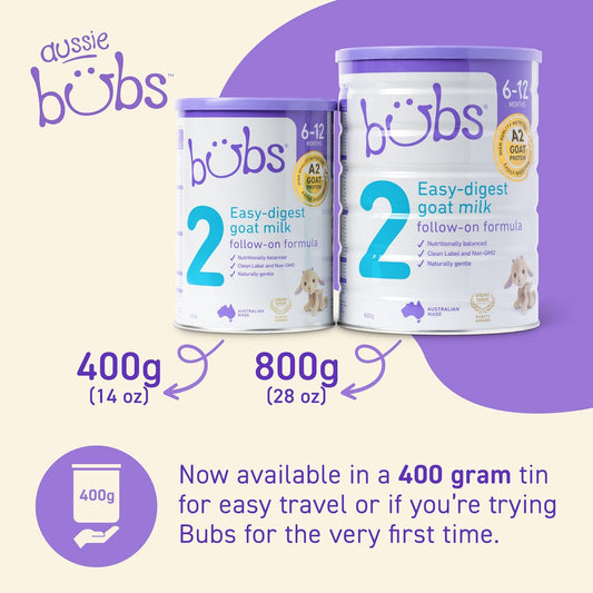 Bubs Goat Milk Infant Formula Stage 2, Infants 6-12 Months, Made With Fresh Goat Milk, 14.1 Oz