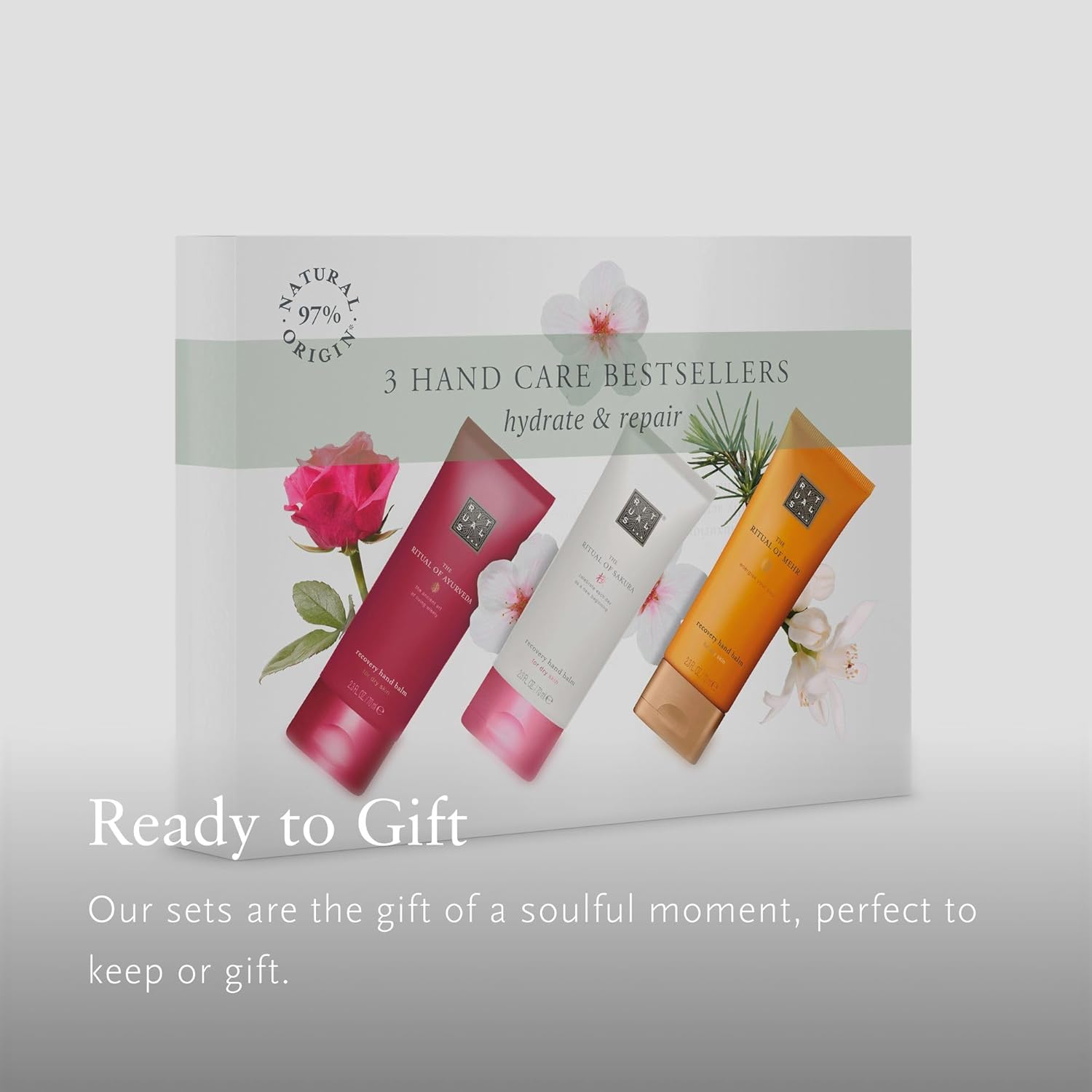 RITUALS Hand Cream Trio The Ritual of Sakura, The Ritual of Mehr & The Ritual of Ayurveda - Gift Set with 3 Hand Balms - Moisturising and Nourishing Creams with 95% Natural Origin Ingredients - 3x70ml : Amazon.co.uk: Beauty