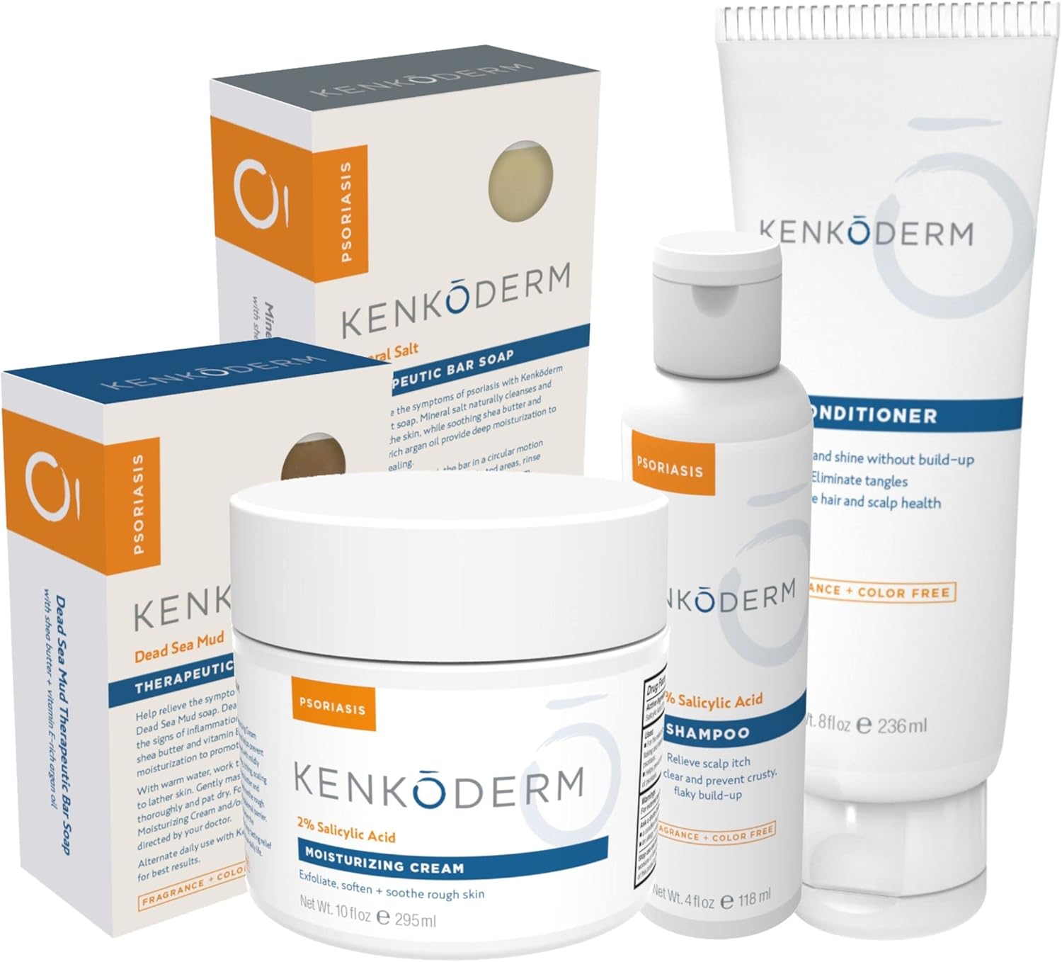 Kenkoderm Psoriasis Shampoo With 3% Salicylic Acid, 4 Oz, 1 Bottle, Therapeutic Seborrheic Dermatitis & Anti Dandruff Shampoo, Dermatologist Developed For Itchy, Dry Scalp, Fragrance & Color Free : Health & Household