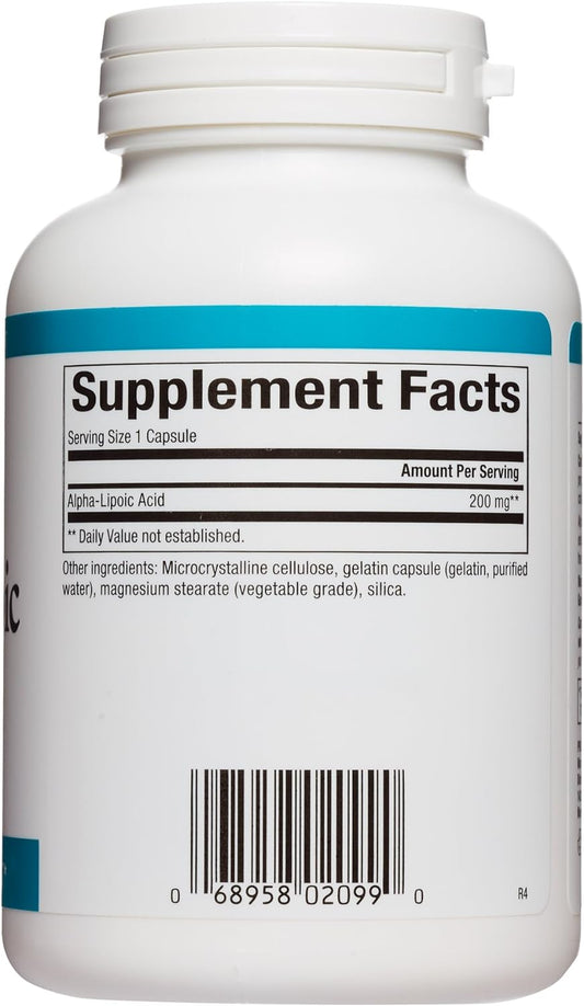 Natural Factors, Alpha-Lipoic Acid 200 Mg, Antioxidant Support To Help Maintain Glucose Levels Already In A Normal Range, 120 Capsules (120 Servings)