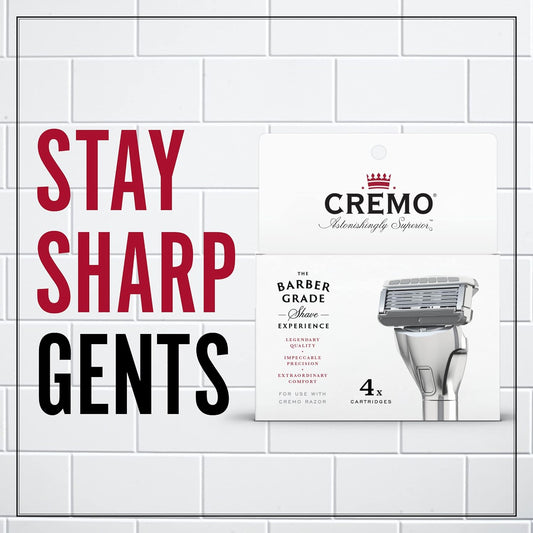 Cremo Astonishingly Superior Razor Refills, (4 Pack)