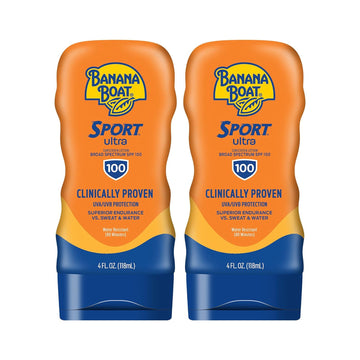 Banana Boat Sport Ultra Spf 100 Sunscreen Lotion, 4Oz | Banana Boat Sunscreen Lotion Spf 100, Banana Boat Sunscreen Spf 100 Lotion, High Spf Sunscreen Pack Spf 100, 4Oz Each Twin Pack