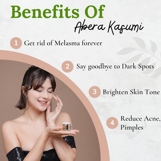 Abera Kasumi Glowing Cream, Melasma Treatment With Niacinamide & Ha, Dark Spot Remover For Face, Reduce Fine Lines, Wrinkles, Anti-Aging, Red Ginseng Extract, Melasma Cream (0.7 Oz Per Item)