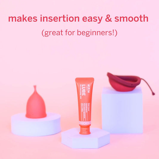 Pixie Menstrual Cup Lube - Make It Easy To Insert Your Period Cups - All Natural Water Based Lubricant - Very Useful For Menstrual Disc Users (20 Ml)