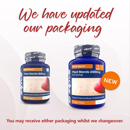 Zipvit Plant Sterols High Strength 2400Mg, 90 Vegan Tablets, Supports Maintenance Of Normal Blood Cholesterol, Vegan And Vegetarian Friendly