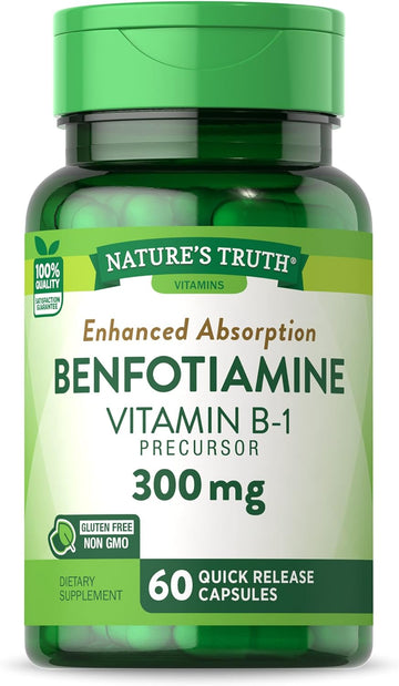 Nature'S Truth Benfotiamine | 300Mg | 60 Count | Non-Gmo And Gluten Free Supplement | Vitamin B1 Precursor