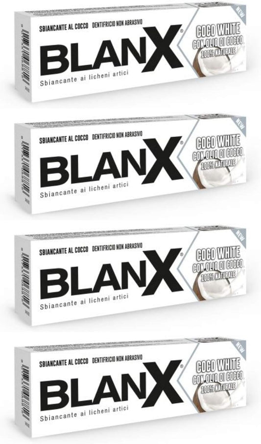 Blanx Coco White Toothpaste With Coconut Oil 2.54Fl.Oz 75Ml, Pack Of 4