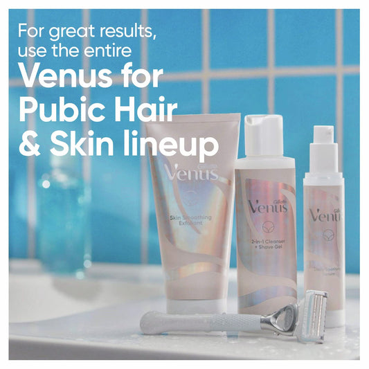 Gillette Venus Intimate Grooming 2in1 Cleanser and Shave Gel for Bikini Pubic Hair and Skin 6.4 Oz, Packaging may vary