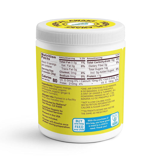 Natierra Tropical Awake Organic Smoothie Powder | Usda Organic, Vegan & Non-Gmo | 7 Oz Jar