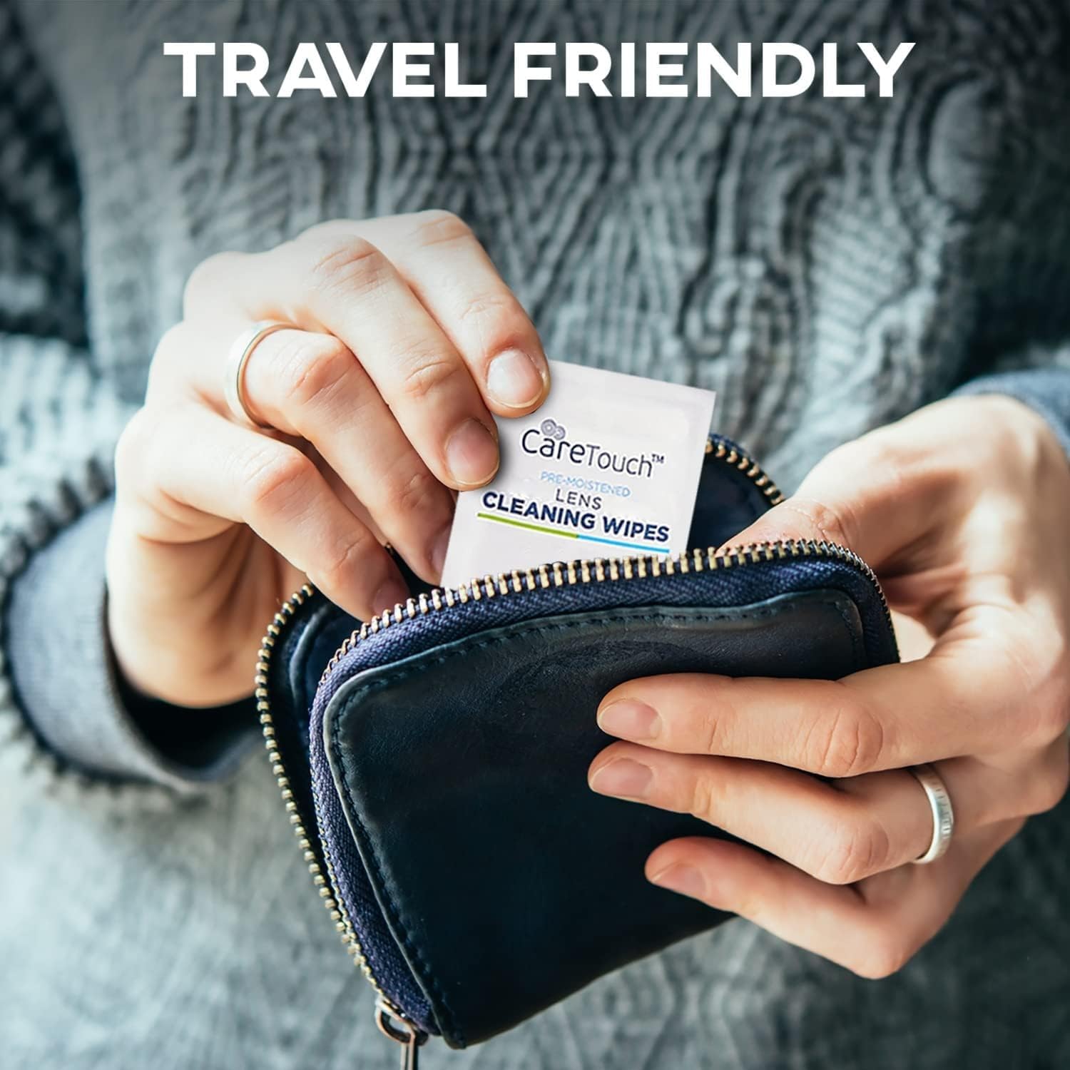 Care Touch Lens Wipes for Eyeglasses | Individually Wrapped Eye Glasses Wipes | 100 Pre-Moistened Lens Cleaning Eyeglass Wipes : Health & Household