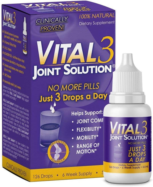 Vital 3 Joint Solutionยฎ Clinically Proven Liquid Knee Relief + Antarctic Krill Oil 1000 Mg With Omega-3S Epa, Dha
