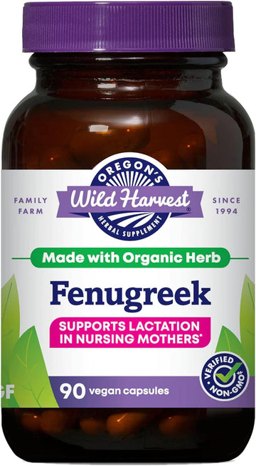 Oregon'S Wild Harvest Fenugreek Organic Herbal Supplement, 90 Count