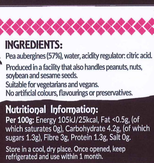 Thai Taste Pea Aubergines 210G - Pack Of 2