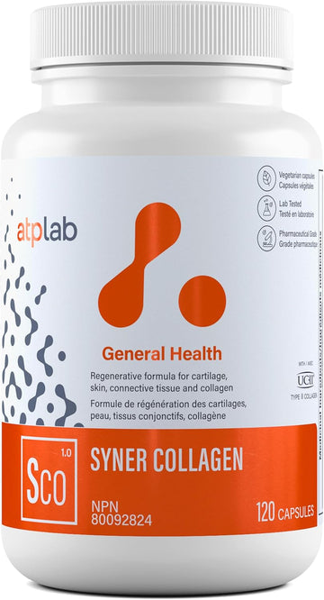 Atp Lab | Syner Collagen 120 Caps | Formerly Collagenik. Collagen Regeneration Formula 79% More Effective Than Glucosamine