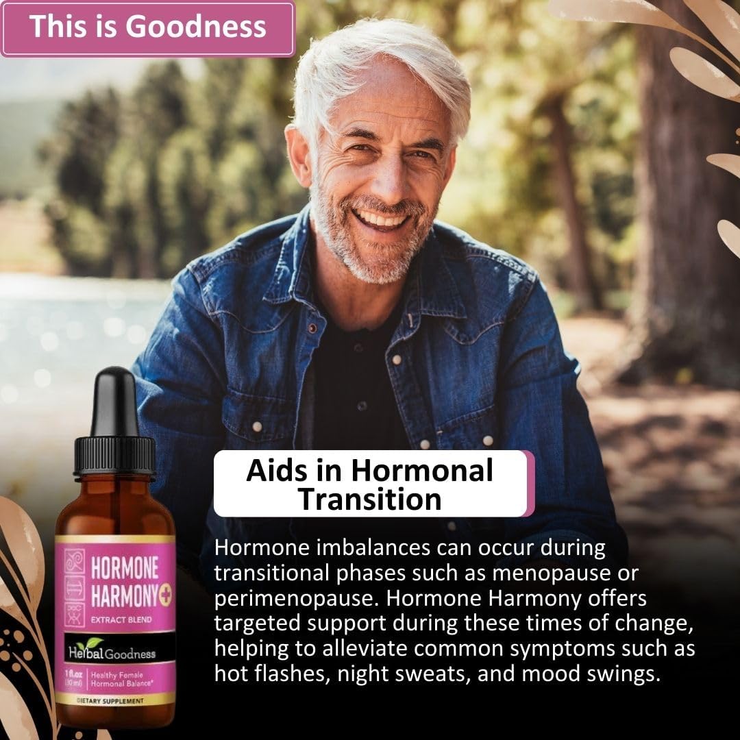 Herbal Goodness Hormone Harmony 1Oz – Organic Hormone Balance Supplement For Women, Enriched With Probiotics, Menopause Relief, Fertility Support, Pms & Lactation Aid : Health & Household
