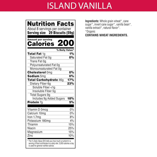 Kashi Cold Breakfast Cereal, Vegan, Organic Fiber Cereal, Island Vanilla, 16.3Oz Box (1 Box)