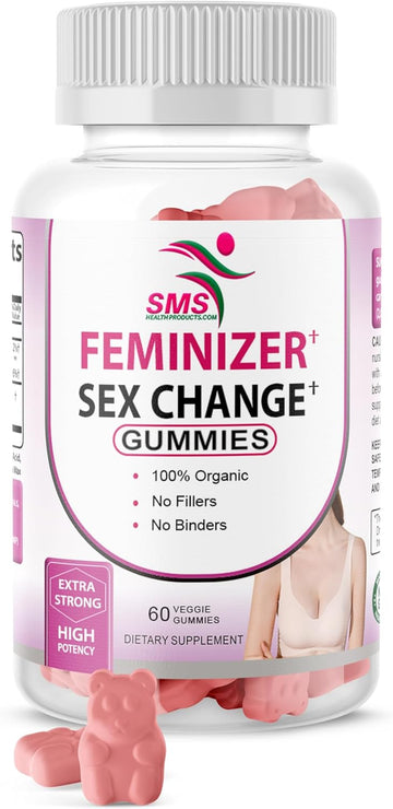 Feminizer Sex Change Pueraria Mirifica Gummy Supplement - Pure Root 10:1 Concentrated Extract 60 Veggie Gummies, Premium Organic - for Women, Transgender, Men