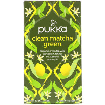 Pukka Organic Herbal Tea Clean Matcha Green 20 Tea Bags
