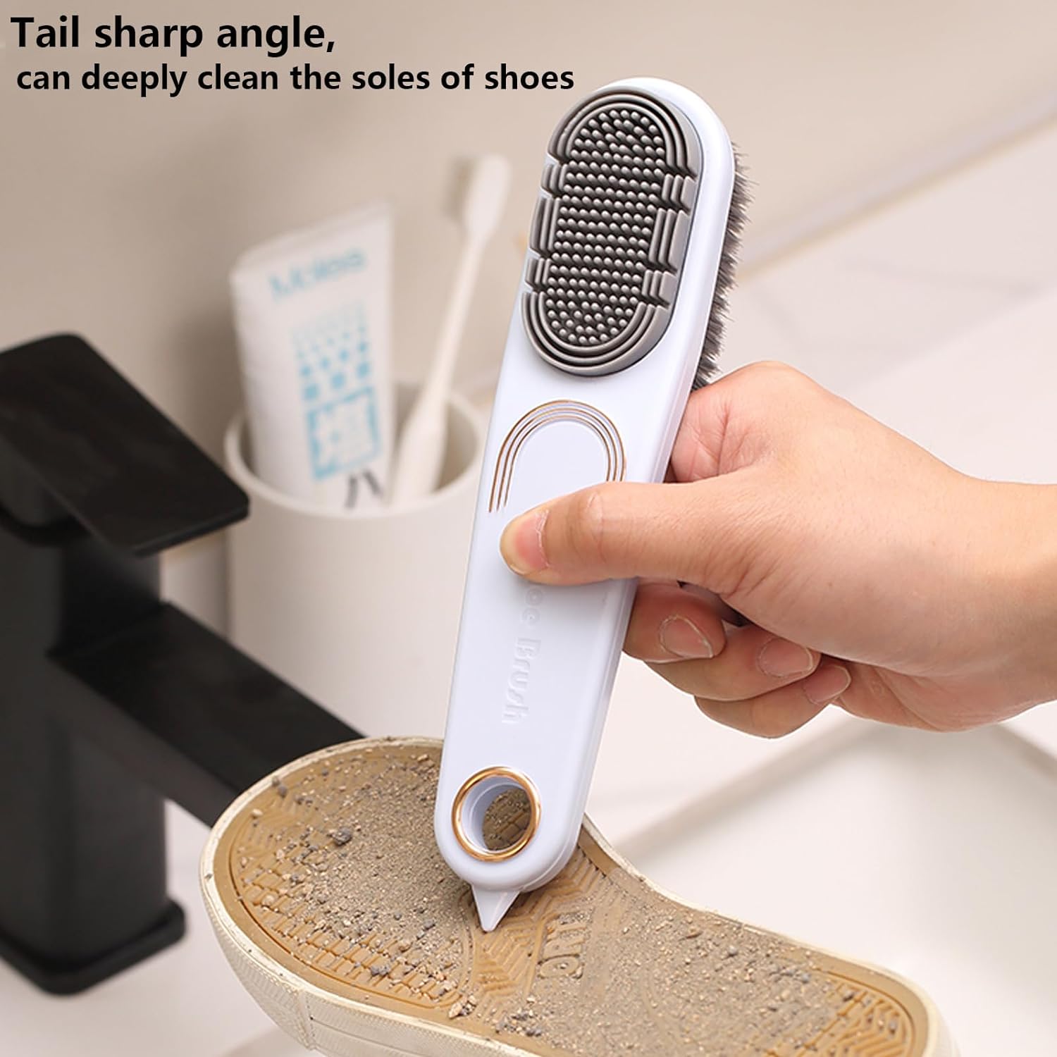 2 Pack Laundry Stain Brush Double-Sided Soft Bristle Cleaning Brush Long Handle Laundry Brush for Stain Removal Clothes Scrub Brush Silicone Soft Brush Household Cleaning Tool : Health & Household