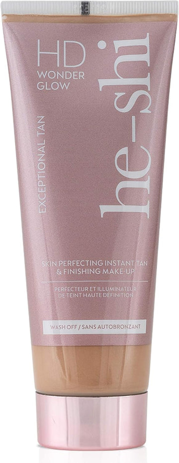 He-Shi Hd Wonderglow - Skin Perfecting Body Bronzer & Instant Tan - Illuminating Body Primer With 24 Splashproof Wear - Body Highlighter For Airbrushed Legs - Vegan & Cruelty Free (100Ml)