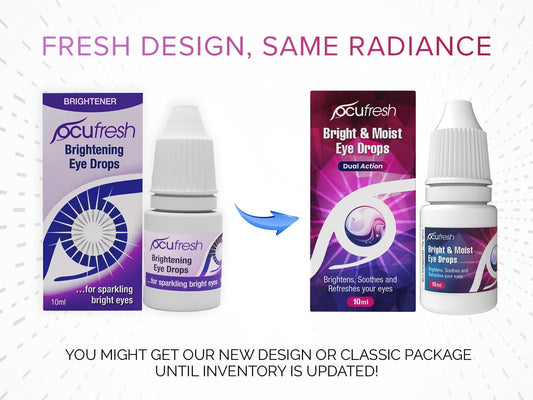 Ocufresh Bright & Moist Eye Drops | For Dazzling White Eyes | Whitens Red Eyes | Added Moisturising Formulation | Easy To Carry On-The-Go | Gentle On Eyes | Suitable For All Eye Colors | 10Ml