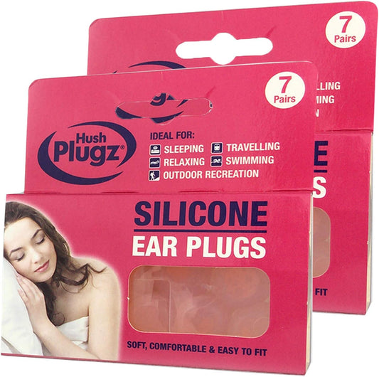 Hush Plugz Silicone Earplugs - Pack Of 7 (2 Packs)