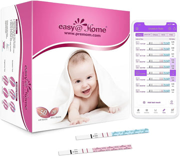 Easy@Home 50 Ovulation Test Strips And 20 Pregnancy Test Strips Combo Kit, (50 Lh + 20 Hcg)-Package May Vary