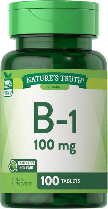 Nature'S Truth Vitamin B1 100Mg (Thiamine) | 100 Count | Vegetarian, Non-Gmo & Gluten Free Supplement