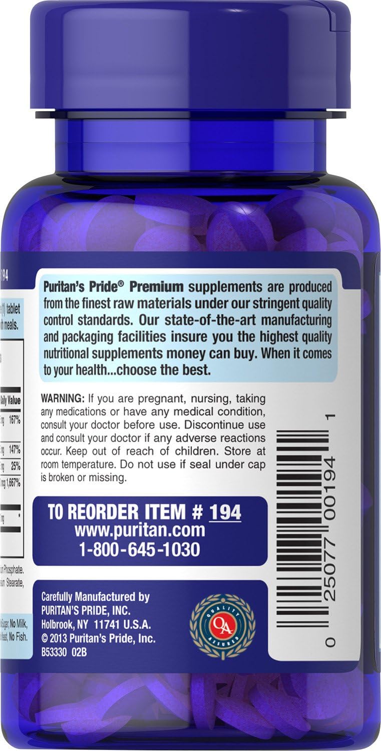 Puritan's Pride Vitamin B-Complex and Vitamin B-12, 180 Count