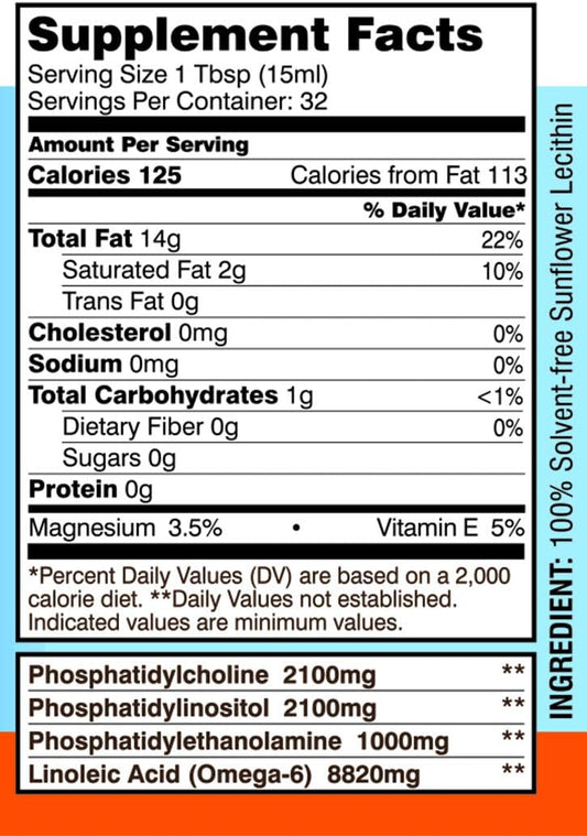 All Natural Sunflower Lecithin Non Gmo Soy Free Gluten Free (16Oz)