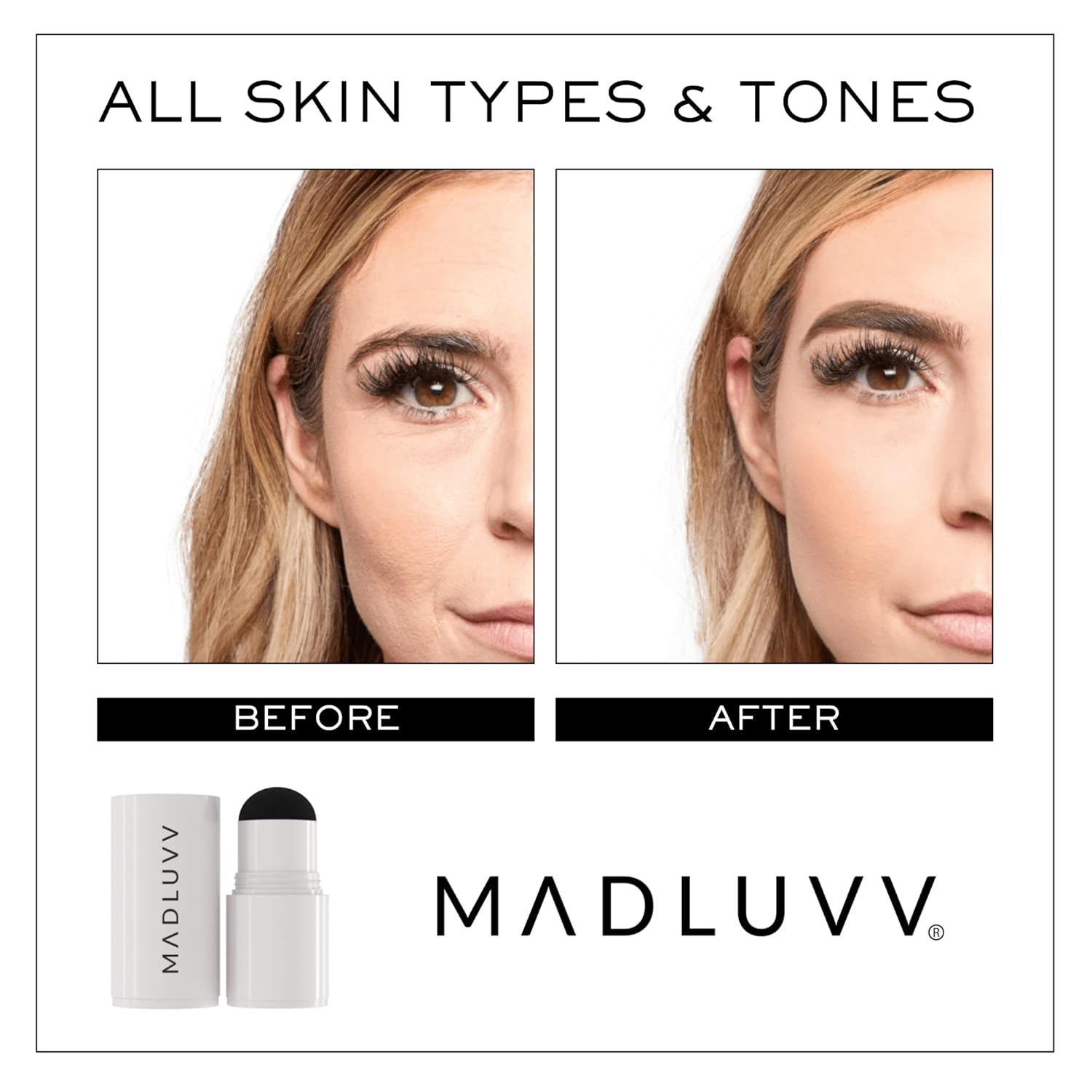 Madluvv Brow Stamp Refill* - Color Stamp For Brows & Root Touch Up For Women & Men, Instantly Conceal Hair Loss, Grey Hair, Thinning Hair With Stain-Proof/Smudge-Proof Powder Formula (Soft Brown) : Beauty & Personal Care