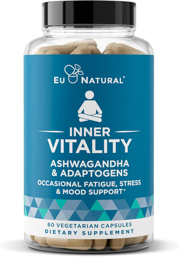 Vitality Cortisol Manager – Fight Fatigue, Feel Calm & Balanced – Healthy Cortisol, Focused Energy, Adrenal Support – Ashwagandha Supplement With Rhodiola, L-Tyrosine, Holy Basil – 60 Veg Capsules