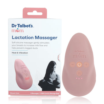 Dr Talbot'S Mom Lactation Massager - Adjustable Heat And Vibration Modes - Includes Storage Bag And Usb Cord - Breastfeeding Essentials