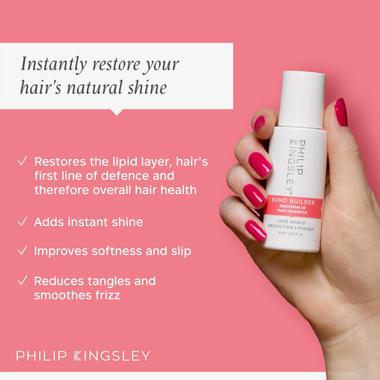 Philip Kingsley | Bond Builder Lipid Shield | Restorative Hair Oil Treatment For Dry And Damaged Hair | Heat Protectant Hair Moisturizer That Replenishes Dry And Damaged Hair | 30Ml