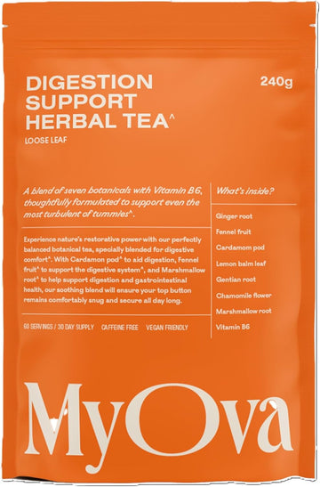 Myova Hormonal Balance Tea - Infused With Ceylon Cinnamon - Enriched With Vitamin B6 - Ginger & Ashwagandha Blend - Supports Pcos Management - Soothing Sleep Aid - 240G