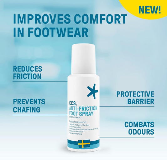 Ccs Anti-Friction Foot Spray For Increased Comfort In The Shoe - Prevents Skin Irritation And Chafing Caused By Friction - 100Ml (Pack Of 2)