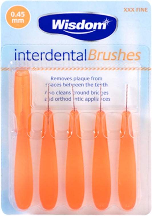 WISDOM INTERDENTAL Brushes Orange 0.45MM : Amazon.co.uk: Health & Personal Care