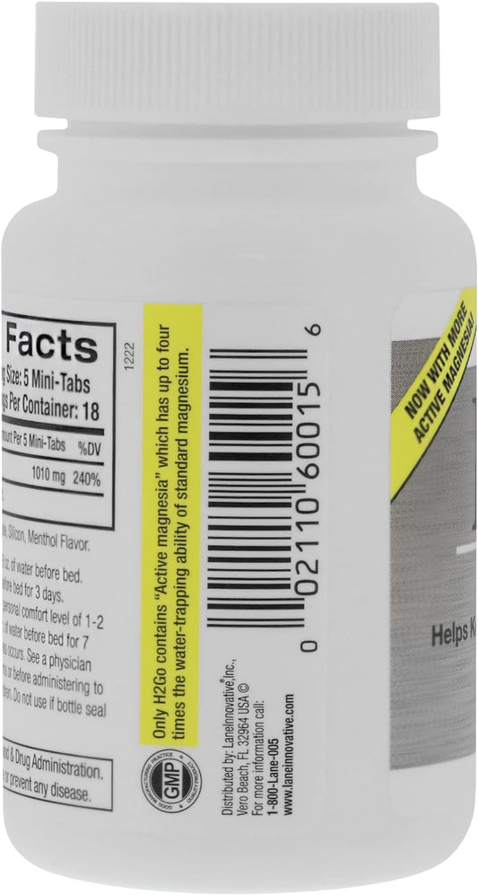 Lane Innovative - H2Go, Helps Relieve Constipation And Irregularity, Gentle And Effective, Natural Mineral Supplement, Supports Colon And Digestive Health, No Artificial Irritation (90 Mini-Tabs)