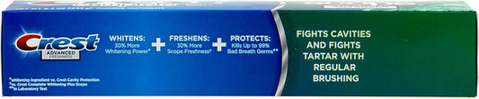 Crest Complete Multi-Benefit Fluoride Toothpaste - Extra Whitening And Scope Advanced Freshness - 8.2 Oz Each, 3 Count