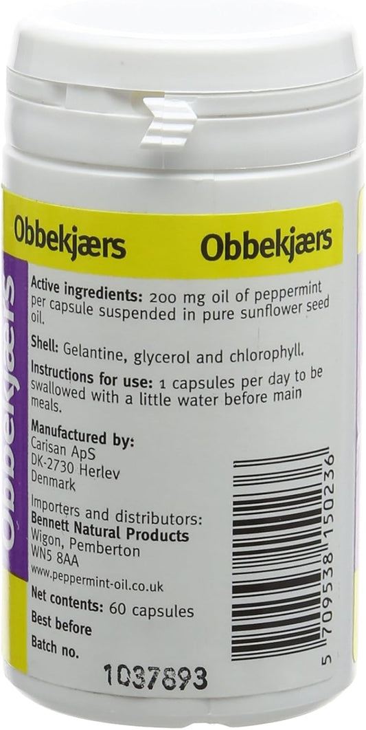 Obbekjaers 200Mg Extra Strength One-A-Day Peppermint - Pack Of 60 Capsules