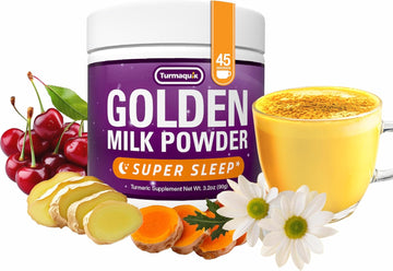 3.2 Ounce Organic Golden Moon Milk Powder - Super Sleep Blend With Melatonin, Valerian, Chamomile, Lemon Balm, Turmeric, Ginger, Black Pepper, Curcumin, Cinnamon, And Cardamom