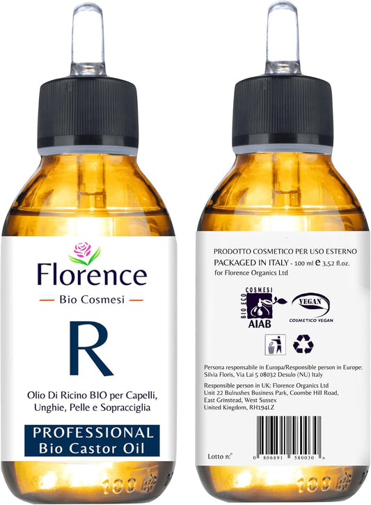 Big 3.5 Oz. Certified Organic Castor Oil- Promotes Hair, Eyebrow, Eyelash, Beard And Nail Growth. Nourishes Skin, Diminishes Wrinkles And Signs Of Aging. 100% Pure Cold Pressed Hair Treatment